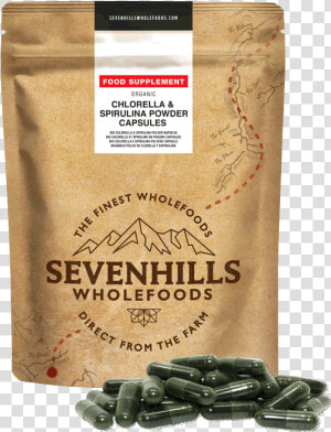 Sevenhills Wholefoods Organic Chlorella  amp  Spirulina   Chlorella Seven Hills  HD Png Download