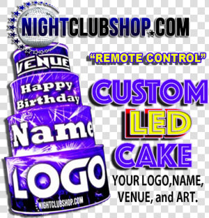 Birth Day  Birthday  Cake  Glow Cake  Neon Cake  Light   Electric Blue  HD Png Download