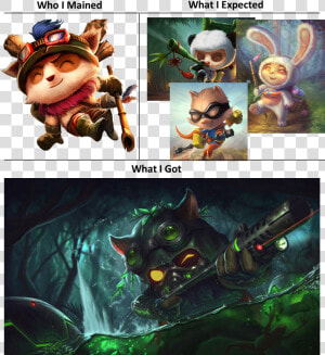 Who I Mained What I Expected What I Got League Of Legends   League Of Legends Teemo Meme  HD Png Download