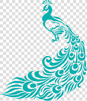 Peacock Clipart Border   Peacock Fabric Painting Designs  HD Png Download