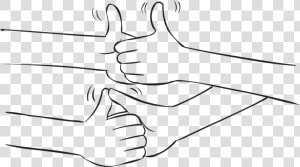 Two Sets Of Hands Gripped In A Fun Thumb Wrestling   Drawing  HD Png Download