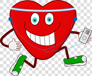 Jogging Heart   Cartoon Clip Art Jogging  HD Png Download