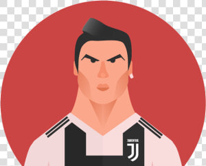 The Flat Design Portrait Of Cristiano Ronaldo   Flat Design Portrait  HD Png Download