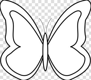 Black Butterfly Clip Art   Simple Butterfly Clipart Black And White  HD Png Download