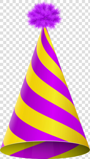 Party Hat Purple Yellow Transparent Clip Art Image   Transparent Background Party Hat Png  Png Download