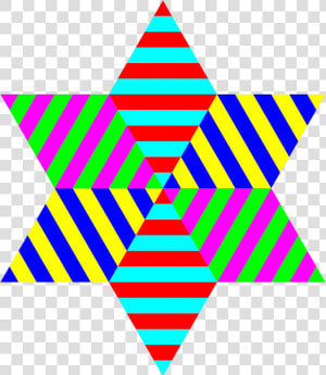 Clipart Hexagram Triangle Stripes Microsoft Office   Estrellas De Multicolores Arcoiris  HD Png Download