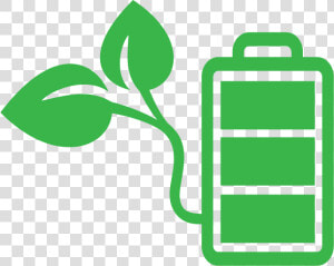 Icon Of A Fully Charged Battery Using Green Energy  HD Png Download