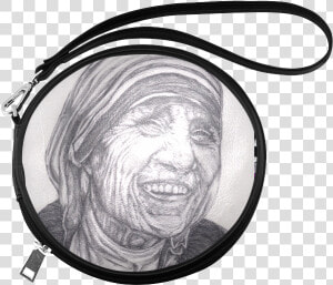 Mother Theresa Drawing Round Makeup Bag   Toiletry Bag  HD Png Download