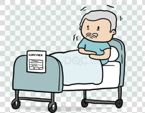 Taking Care Of Alzheimer   Patient In Hospital Bed Clipart Cartoon  HD Png Download