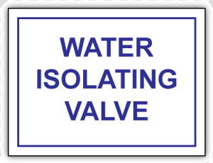 Engraved Water Isolating Valve Sign   Water Isolation Valve Sign  HD Png Download