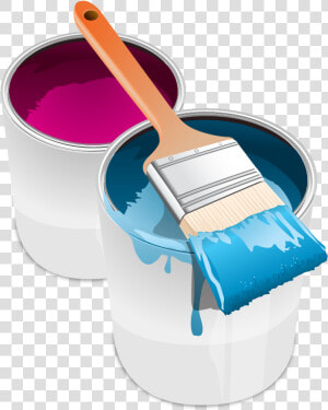 Paint Tin Can Brush Clip Art   Paint Can And Brush  HD Png Download