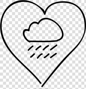 Raincloud Heart Coloring Page   Heart  HD Png Download