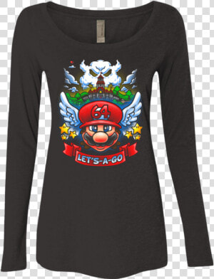 Mario 64 Tribute Women S Triblend Long Sleeve Shirt   Long sleeved T shirt  HD Png Download