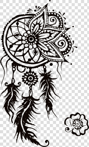 Henna Tattoo Design Dream Catcher Back  HD Png Download