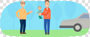 Father Taking Infant To Their Grandfather For Babysitting   Cartoon  HD Png Download