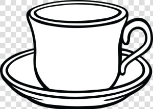 Free Clipart Of A Cup Of Coffee And Saucer   Cup And Saucer Clipart Black And White  HD Png Download