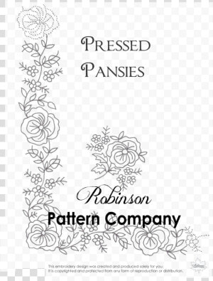 Pressed Pansies Hand Embroidery Pattern   Pattern Hand Embroidery Designs  HD Png Download