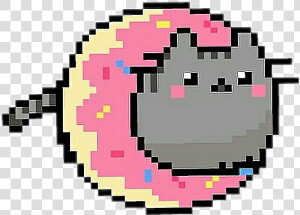  donut  pixel  pixelart  cat  pusheencat  kawaii  tumblr   Kawaii Pixel Art Donut  HD Png Download