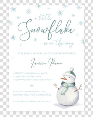 Transparent Christmas Card Template Png   Winter Baby Shower Invitation Templates  Png Download