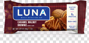 Caramel Walnut Brownie Flavor Packaging   Luna Bar Caramel Walnut Brownie  HD Png Download