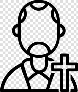 Church Padri Father Cross Christ Jesus   Black And White Clip Art Of Lord Krishna  HD Png Download