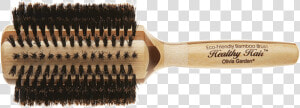 Round Boar Bristle Brush   Olivia Garden Healthy Hair Bamboo Round Brush 100 Percent  HD Png Download