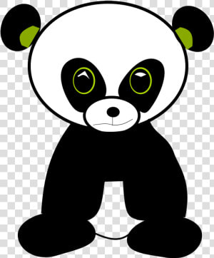 Panda   Cute Cartoon Panda Green Eyes  HD Png Download