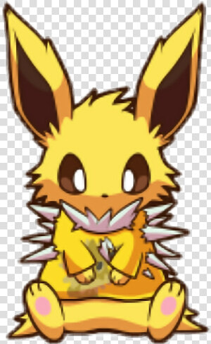  jolteon  pokemon  electricidad  yellow  amarillo  kawaii   Cute Eevee Evolution Names  HD Png Download