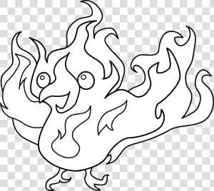 Cute Phoenix Bird Line Art   Phoenix Outline  HD Png Download