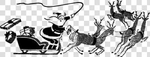 Santa And Sleigh Clip Arts   Sanie Mos Craciun Png  Transparent Png