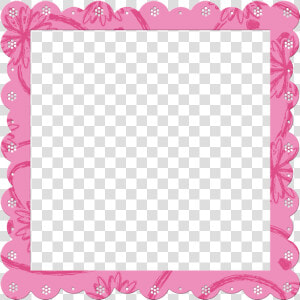 Pink Transparent Frame With Flowers Elements   Cute Pink Border Png  Png Download