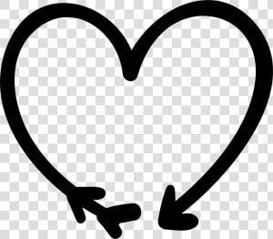 Arrow And Heart Doodle   Heart Doodle  HD Png Download