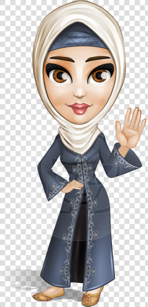 Modern Muslim Woman Cartoon Vector Character Aka Nawal   Cartoon  HD Png Download