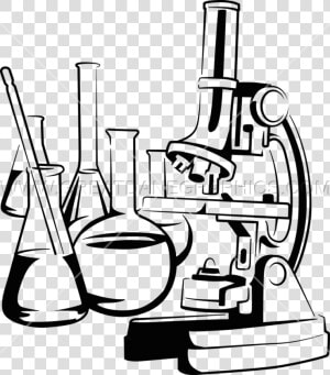 Microscope With Flask Clipart   Clip Art Mikroskop  HD Png Download