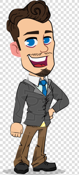 Simple Style Cartoon Of A Businessman With Goatee   Simple Construction Worker Cartoon  HD Png Download