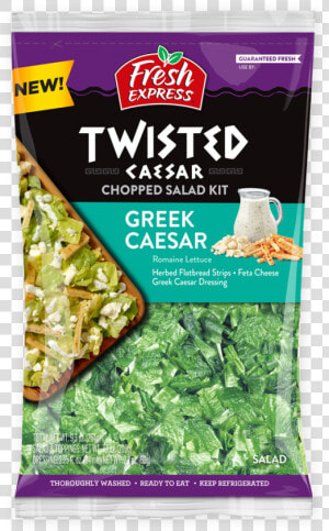 Twisted Greek Caesar Chopped Salad Kit   Fresh Express Chopped Caesar Salad Kit  HD Png Download