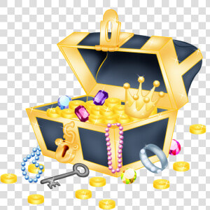 Cofre Con Oro Y Joyas Ttzt   Clip Art Jewelry Box  HD Png Download