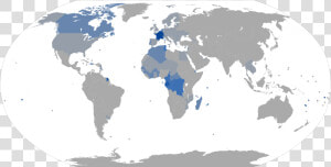 Proportion Of French Speakers By Country In 2014   Map Of World Jungles  HD Png Download