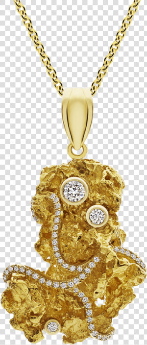 Photo Of Diamond Nugget Pendant   Gold Nugget Pearl Pendant  HD Png Download