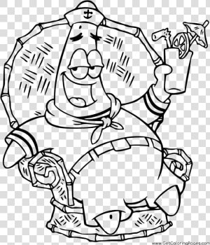 Coloring Pages Of Patrick Star Sailor   Sailor Patrick Star  HD Png Download