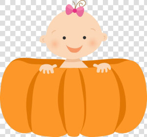 Pumpkin Clipart Baby Girl Free On Transparent Png   Pumpkin Baby Shower Clipart  Png Download