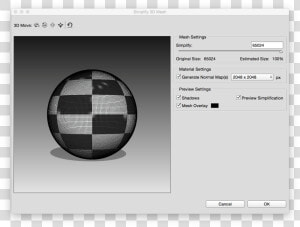 Photoshop Settings In The Simplify 3d Mesh Dialog   Malla 3d Photoshop  HD Png Download