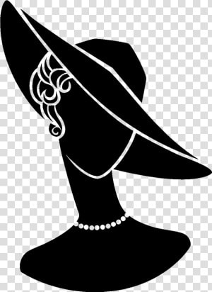 Silhouette Stencil Drawing Photography   Silhouette Lady With Hat  HD Png Download