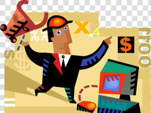 Vector Illustration Of Financial Investor Invests Money   Cartoon  HD Png Download