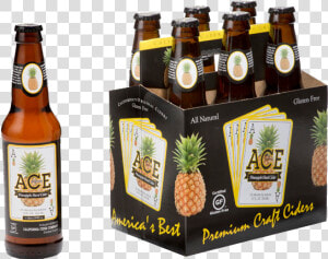 Ace Pineapple Hard Cider  6 Pack 12oz Bottle   Ace Cider 6 Pack  HD Png Download