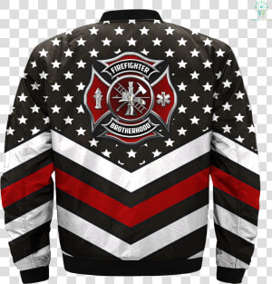 American Firefighter Brotherhood Over Print Bomber   ドット 柄 シャツ  HD Png Download