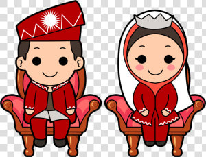 Muslim Wedding Cartoon Portrait   Muslim Wedding Cartoon Png  Transparent Png