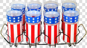 Libbey Set Patriotic Stars And Stripes Glass Tumblers   Old Fashioned Glass  HD Png Download