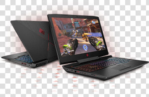 Omen Laptop Open Right Facing With Game On Screen With   Omen Rtx Laptop  HD Png Download