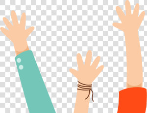 Raising Hands   Ilustracion Niños Manos  HD Png Download